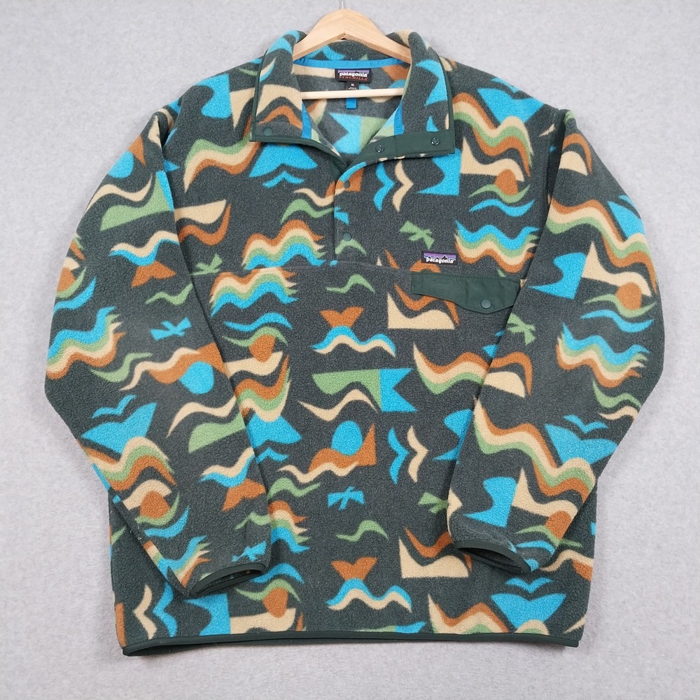 Patagonia Synchilla Snap T Mens XL Artcic Collage Fleece Pullover Sweater